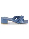 Stuart Weitzman Women's Sofia 45mm Bow Leather Sandals In Blue Steel