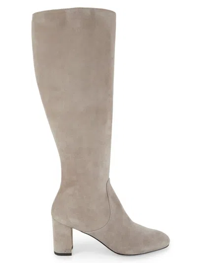 Stuart Weitzman Women's Sofia 75mm Suede Zip Boots In Topo
