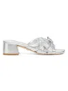 Stuart Weitzman Sofia Bow Sandal In Silver