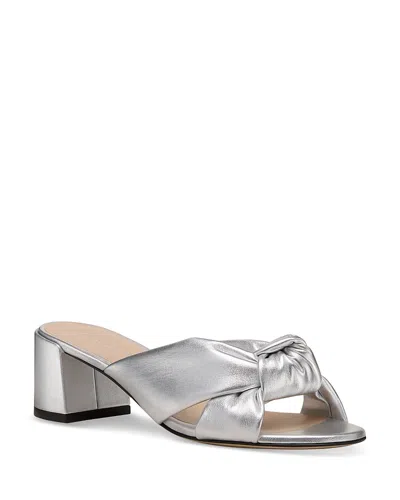 Stuart Weitzman Soplaya Block Slide 50 In Silver