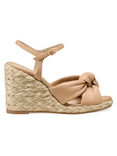 Stuart Weitzman 85mm Soplaya Espadrille Wedge Sandals In Brown
