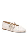 Stuart Weitzman Women's Sostud Mary Jane Ballet Flat In White