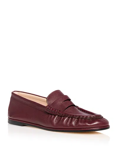 Stuart Weitzman Women's Spencer Leather Penny Loafers In Brown