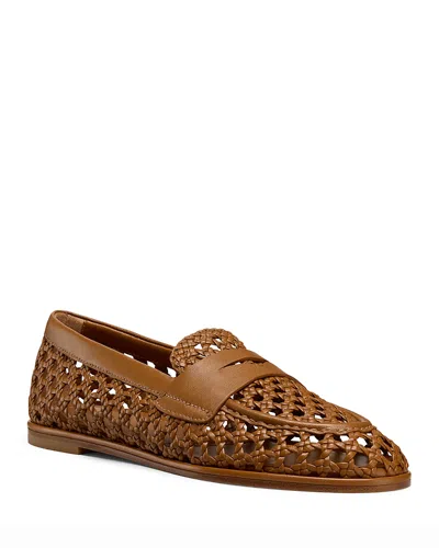 Stuart Weitzman Women's Spencer Woven Loafers In Brown