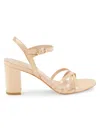 Stuart Weitzman Starla 75 Block Heel Sandal In Golden Beige