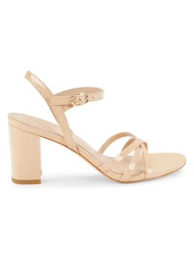 Stuart Weitzman Starla 75 Block Heel Sandal In Golden Beige