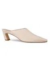 Stuart Weitzman 50mm Stassi Leather Mules In Neutral