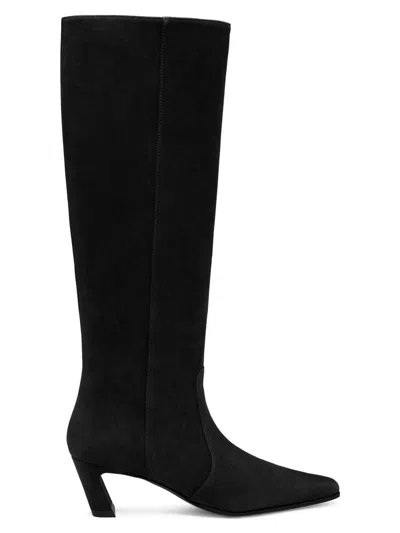 Stuart Weitzman Women's Stassi 50mm Suede Boots In Black
