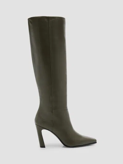 Stuart Weitzman Women's Stassi 85mm Leather Knee-high Boots In Green