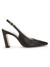 Stuart Weitzman Stassi 85mm Leather Slingback Pumps In Black