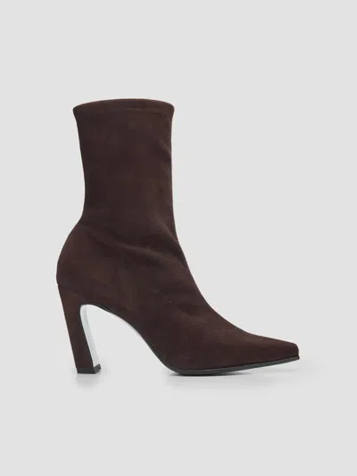 Stuart Weitzman Stassi 85mm Stretch Booties In Burgundy