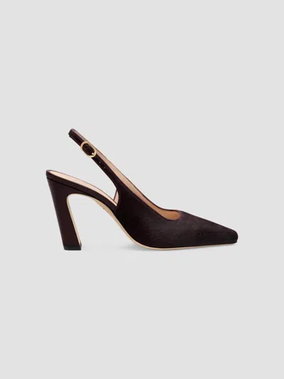 Stuart Weitzman Women's Stassi 85mm Suede Slingback Pumps In Brown