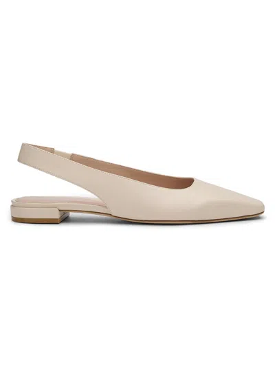 STUART WEITZMAN WOMEN'S STASSI LEATHER SLINGBACK FLATS
