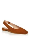 Stuart Weitzman Stassi Suede Slingback Flats In Brown