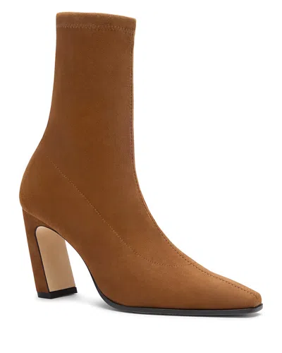 Stuart Weitzman Women's Stassi Stretch Suede Ankle Boots In Brown