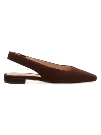 Stuart Weitzman Stassi Suede Slingback Flats In Animal Print