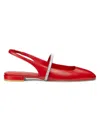 Stuart Weitzman Women's Stefanie Leather Slingback Flats In Cherry