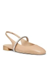Stuart Weitzman Crystalline Leather Slingback Flat In Adobe