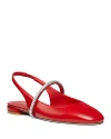 Stuart Weitzman Stefanie Leather Slingback Ballerina Flats In Cherry