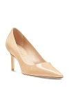 Stuart Weitzman 75mm Pointed-toe Patent Leather Pumps In Adobe Patent