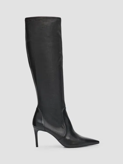 Stuart Weitzman Women's Stuart 75mm Leather Power Boots In Black