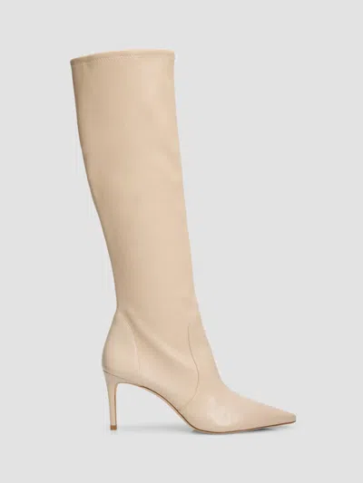 Stuart Weitzman 75mm Stuart Power Stretch Leather Knee-high Boots In Neutral
