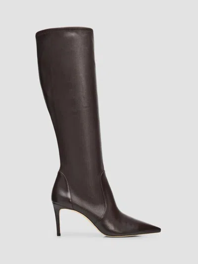 Stuart Weitzman Women's Stuart 75mm Leather Power Boots In Blue