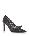 Stuart Weitzman Felicity Bow Pointed Toe Pump In Black