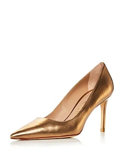 Stuart Weitzman Women's Stuart High Heel Pumps In Light Gold