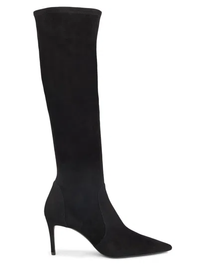 Stuart Weitzman Women's Stuart Power 75 75mm Suede Boots In Black