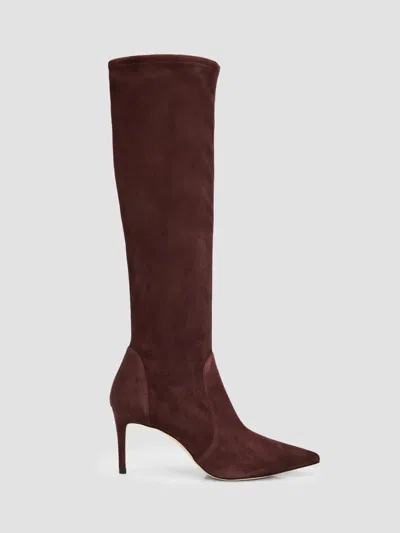 Stuart Weitzman 75mm Stuart Power Suede Knee-high Boots In Brown