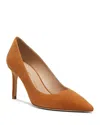 Stuart Weitzman Omens Tan Stuart Power 85 Pointed-toe Suede Pumps Eur 37 / 4 Uk In Hazel