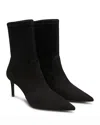 Stuart Weitzman Black Ankle Boots With Stiletto Heel And Zip Closure On The Side In Suede Woman In Black