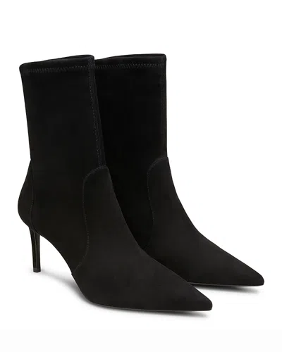 Stuart Weitzman Stuart Power Suede Ankle Boot In Black