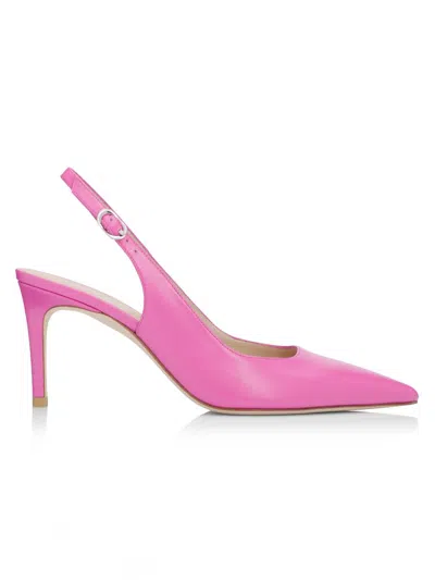 Stuart Weitzman 75mm Stuart Power Leather Slingback Pumps In Pink