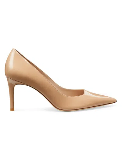 Stuart Weitzman Women's Stuart Power 75mm Patent Leather Pumps In Neutral