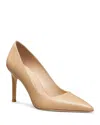 Stuart Weitzman Stuart Power 85 Leather Pumps In Neutral