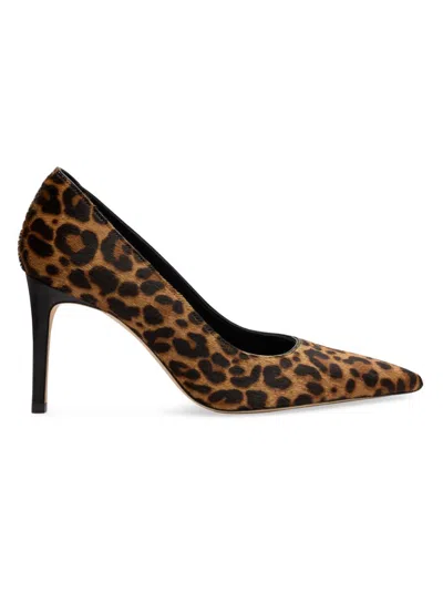 Stuart Weitzman Women's Stuart Power 85mm Leopard-print Calf Hair Pumps In Animal Print