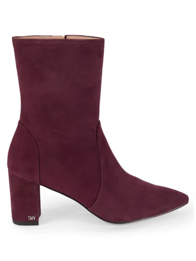 Stuart Weitzman Renegade Block Heel Bootie In Cabernet