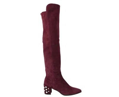 Stuart Weitzman Women's Suede Knee High Boot In Burgundy