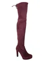 Stuart Weitzman Women's Tipland Cabernet Suede Over The Knee Boot In Blue