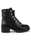 Stuart Weitzman Women's Sussex Leather Hiker Boots In Black