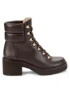 Stuart Weitzman Sussex Leather Hiker Bootie In Walnut Tone