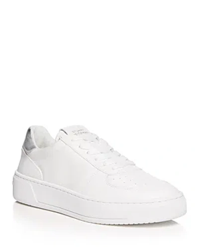 Stuart Weitzman Women's Sw Courtside Lace Up Low Top Sneakers In White Silver