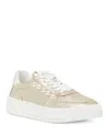 Stuart Weitzman Metallic Pearly Low-top Sneakers In Light Gold