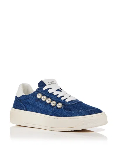 Stuart Weitzman Courtside Pearl Sneaker In Washed