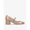 Stuart Weitzman Vivienne Patent Mary Jane Pumps In Tan
