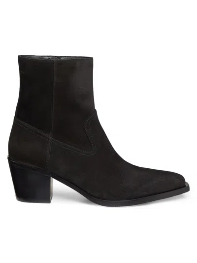 Stuart Weitzman Women's Tate 65mm Suede Ankle Booties In Black