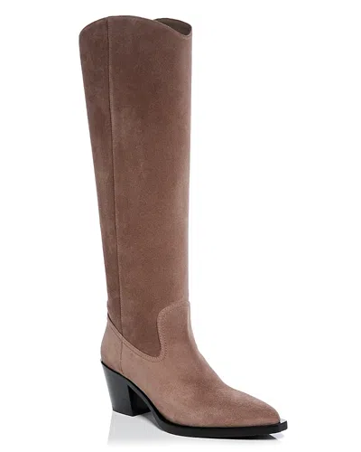 Stuart Weitzman Women's Tate Tall Boots In Taupe/black