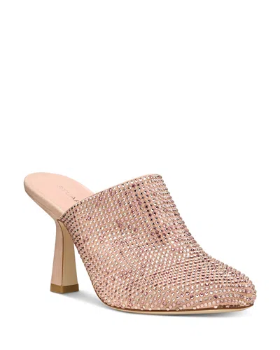 Stuart Weitzman Women's Thalia Shine Embellished Leather Mule Pumps In Pink